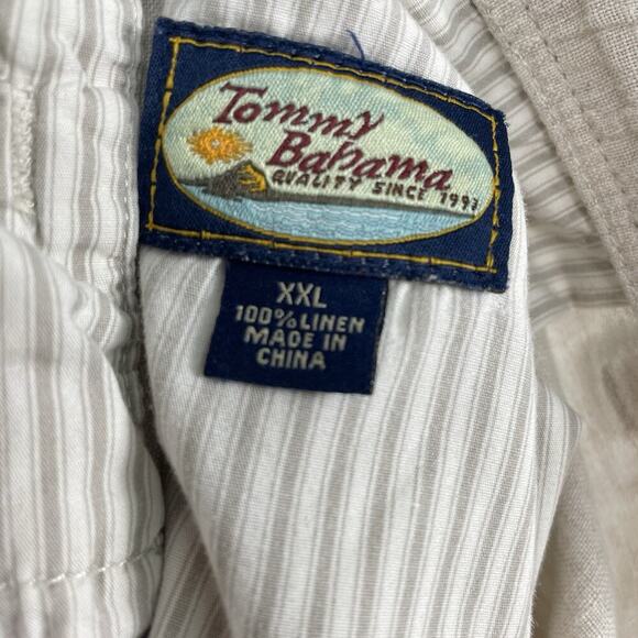 Tommy Bahama 100% Linen Pants Men 2XL (46X33) Beige Cargo Drawstring Relax Beach - Picture 3 of 11